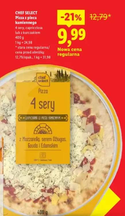 Pizza z pieca kamiennego 4 sery Chef Select +2 warianty