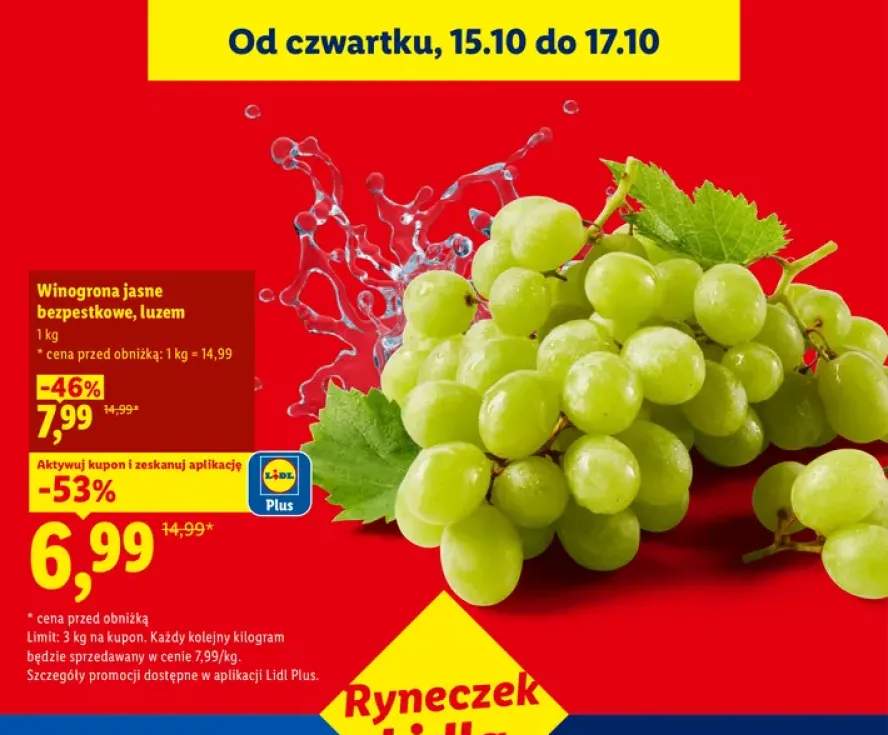 Winogrona jasne bezpestkowe luzem