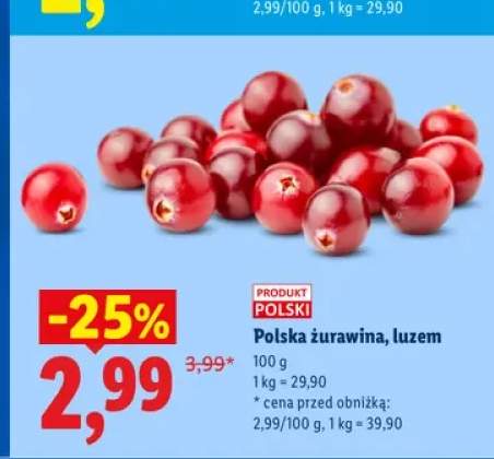 Żurawina polska luzem
