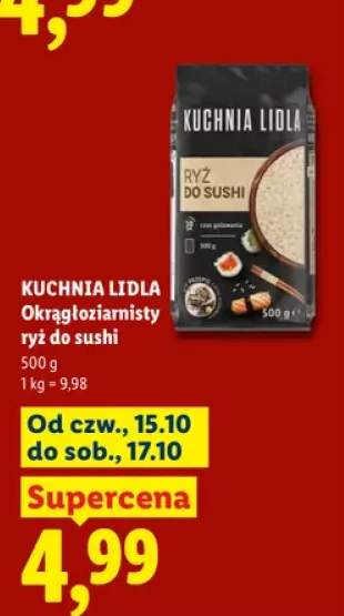 Okrągłoziarnisty ryż do sushi Kuchnia Lidla
