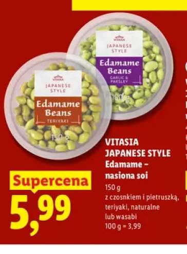 Edamame nasiona soi z czosnkiem i pietruszką Vitasia Japanese Style +3 warianty