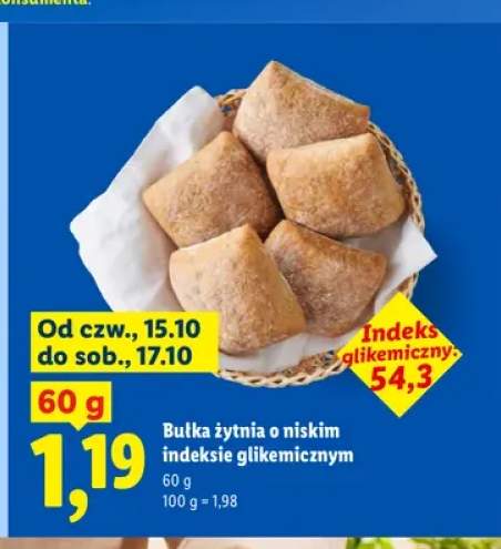 Bułka żytnia o niskim indeksie glikemicznym