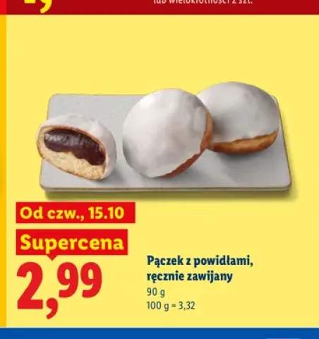 Pączek z powidłami ręcznie zawijany Piekarnia Lidla