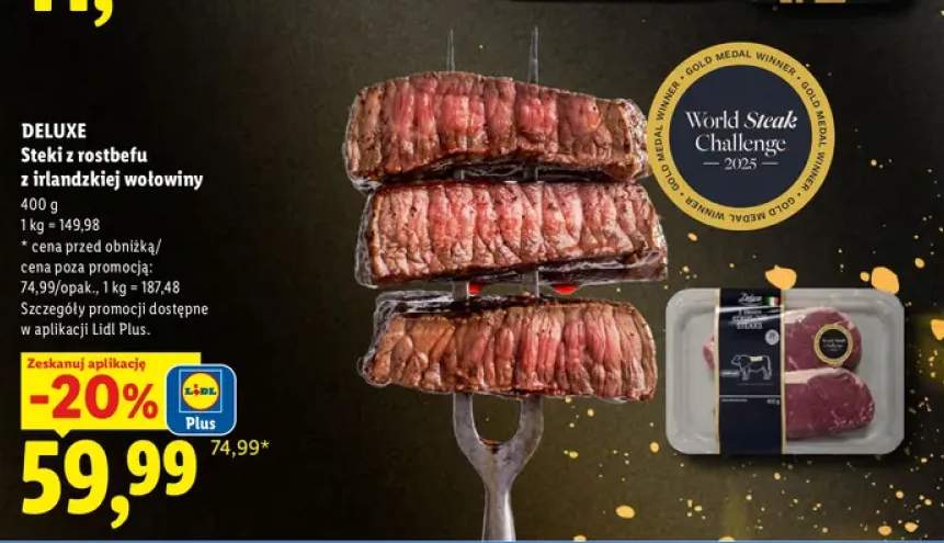 Steki z rostbefu z irlandzkiej wołowiny Deluxe