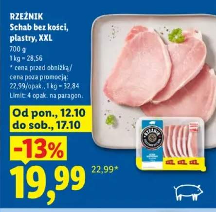 Schab bez kości plastry XXL Rzeźnik