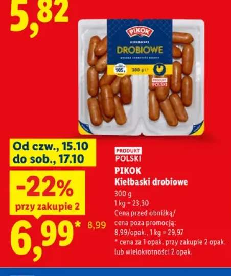 Kiełbaski drobiowe Pikok