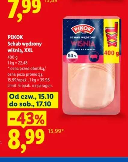 Schab wędzony wiśnią XXL Pikok