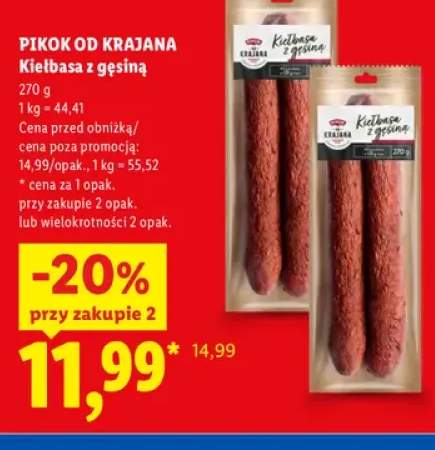 Kiełbasa z gęsiną Pikok od Krajana