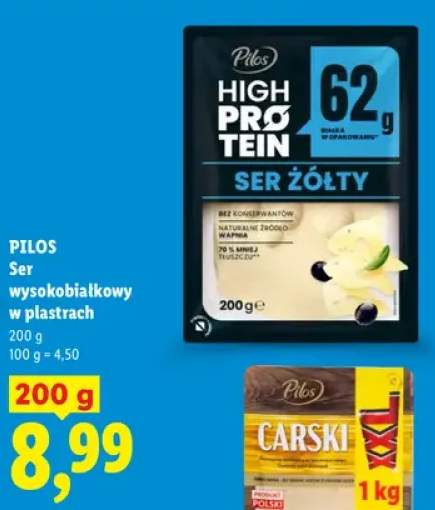 Ser wysokobiałkowy w plastrach Pilos
