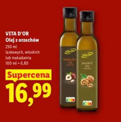 Olej słonecznikowy z orzechów laskowych Vita D'Or +2 warianty