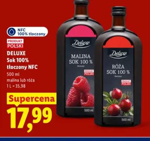 Sok tłoczony NFC malina Deluxe 100% +1 wariant