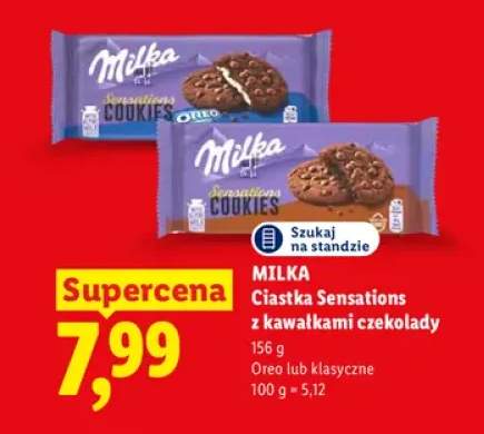 Ciastka Sensations z kawałkami czekolady Oreo Milka +1 wariant