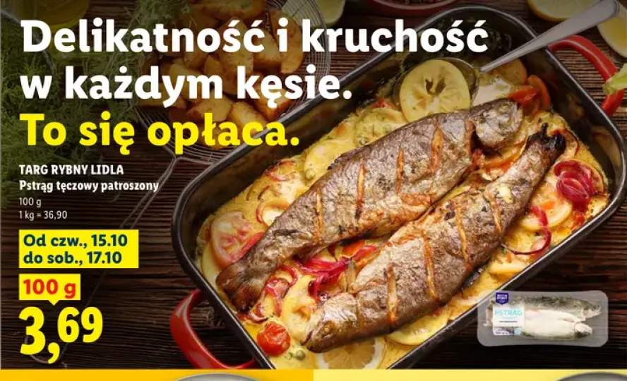 Pstrąg tęczowy patroszony Targ Rybny Lidla
