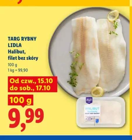 Halibut filet bez skóry Targ Rybny Lidla