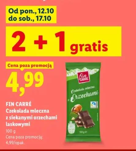 Czekolada mleczna z siekanymi orzechami laskowymi Fin Carré
