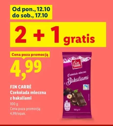 Czekolada mleczna z bakaliami Fin Carré