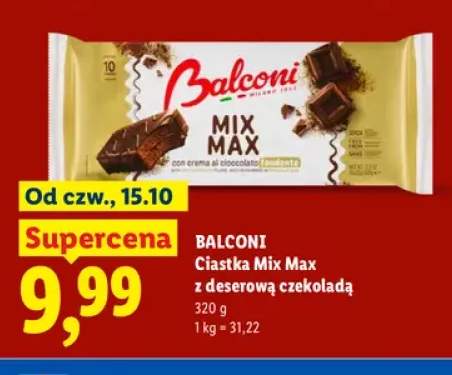 Ciastka Mix Max z deserową czekoladą Balconi