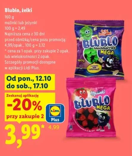 Żelki malinki Blublo +1 wariant