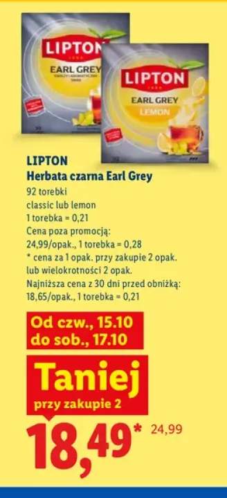 Herbata czarna Earl Grey classic Lipton +1 wariant