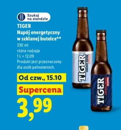 Napój energetyczny w szklanej butelce Tiger