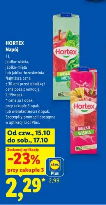 Napój jabłko-wiśnia Hortex +2 warianty