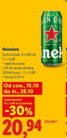 Piwo Heineken 6-pak 500 ml