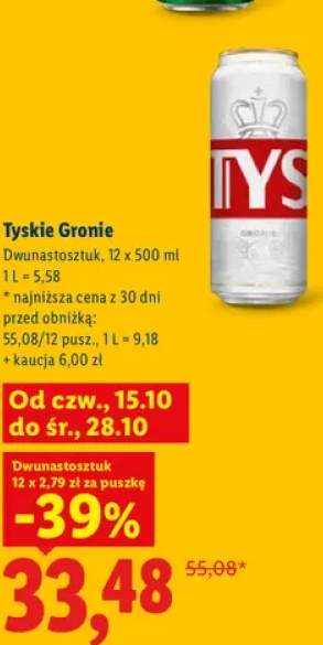 Piwo Tyskie Gronie 12-pak 500 ml