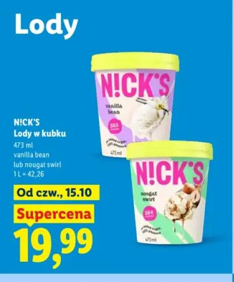 Lody w kubku vanilla bean N!CK'S +1 wariant
