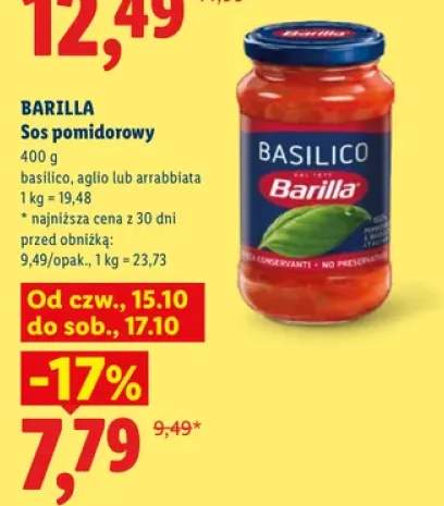 Sos pomidorowy basilico Barilla +2 warianty