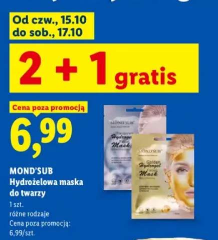 Hydrożelowa maska do twarzy Transparent Mond'sub +1 wariant