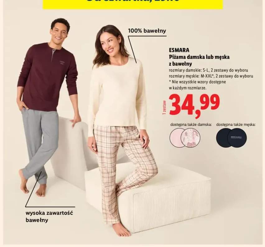 Piżama damska z bawełny Esmara +1 wariant