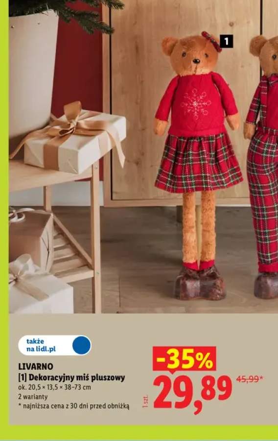 Dekoracyjny miś pluszowy Livarno