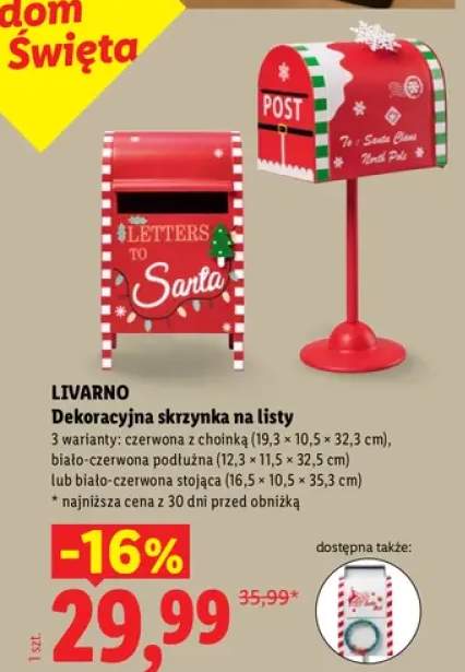 Dekoracyjna skrzynka na listy biało-czerwona podłużna Livarno +2 warianty