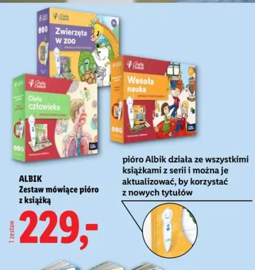 Zestaw mówiące pióro z książką Ciało człowieka Albik +2 warianty