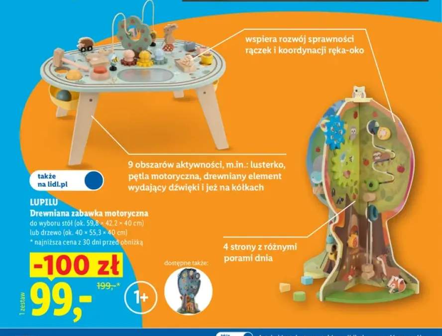 Drewniana zabawka motoryczna drzewo Lupilu +1 wariant
