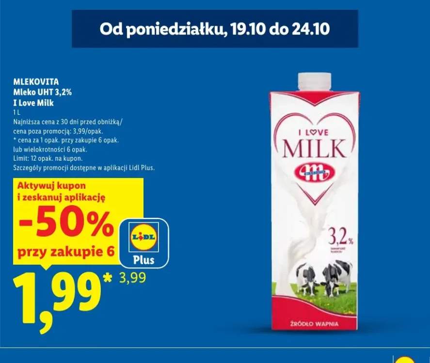 Mleko UHT I Love Milk Mlekovita 3,2%