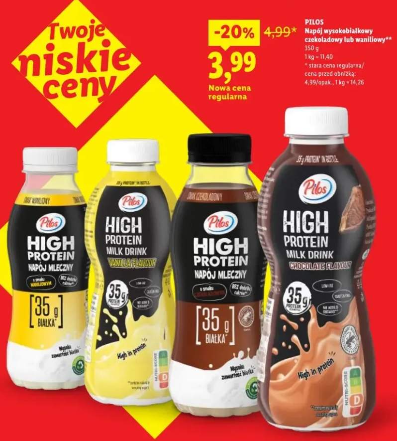 Napój wysokobiałkowy waniliowy Pilos +1 wariant