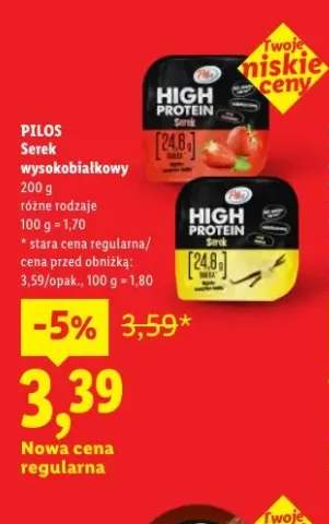Serek wysokobiałkowy truskawkowy Pilos High Protein