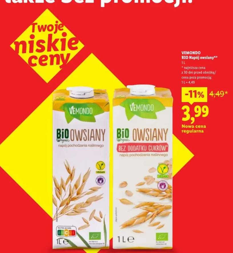 Napój owsiany Vemondo +1 wariant