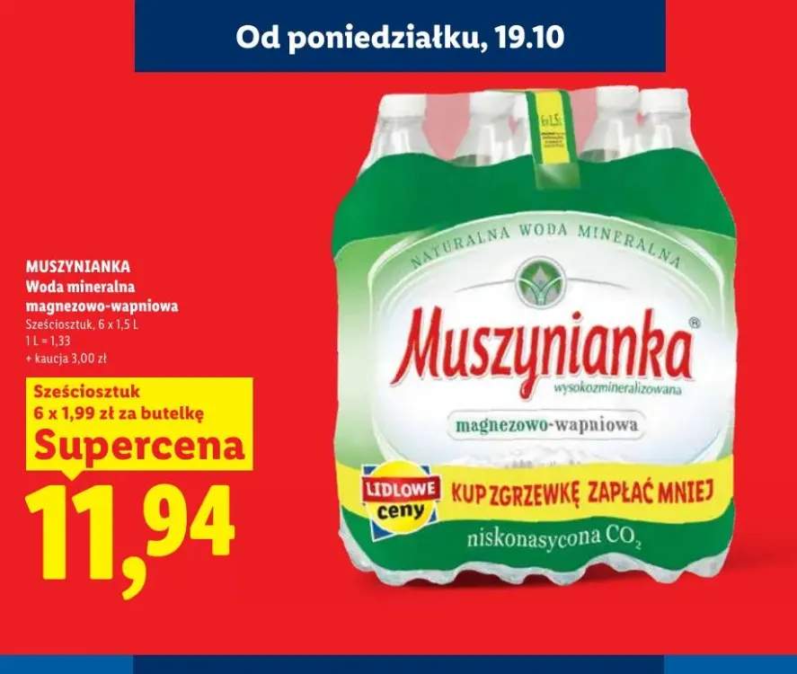 Woda mineralna Muszynianka magnezowo-wapniowa 6-pak