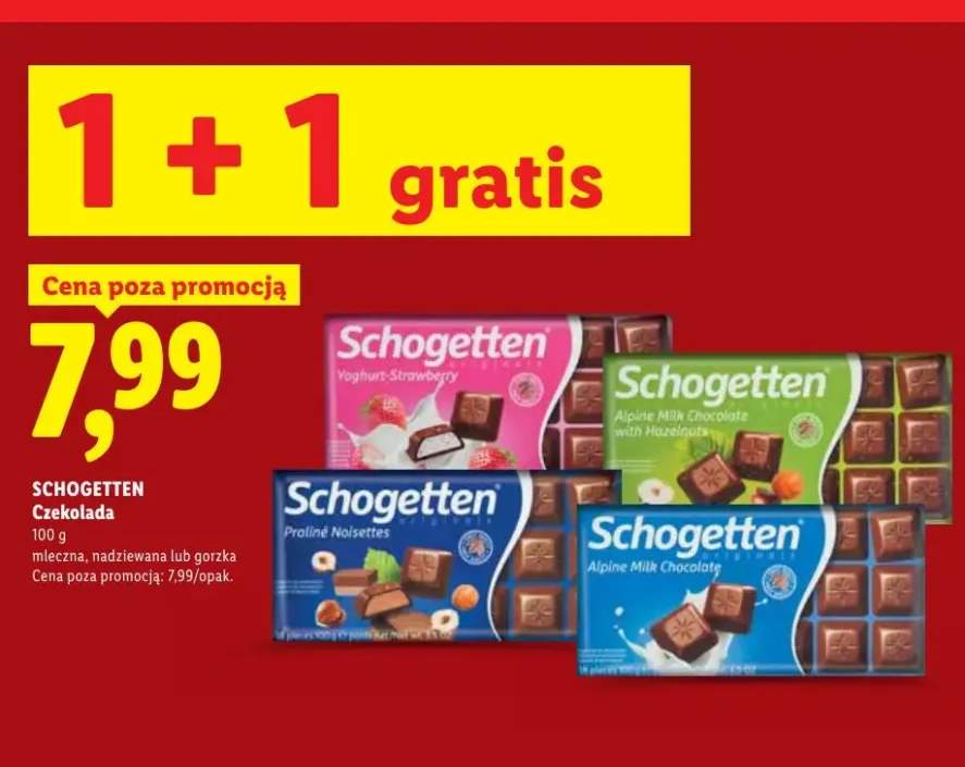 Czekolada nadziewana Schogetten +2 warianty