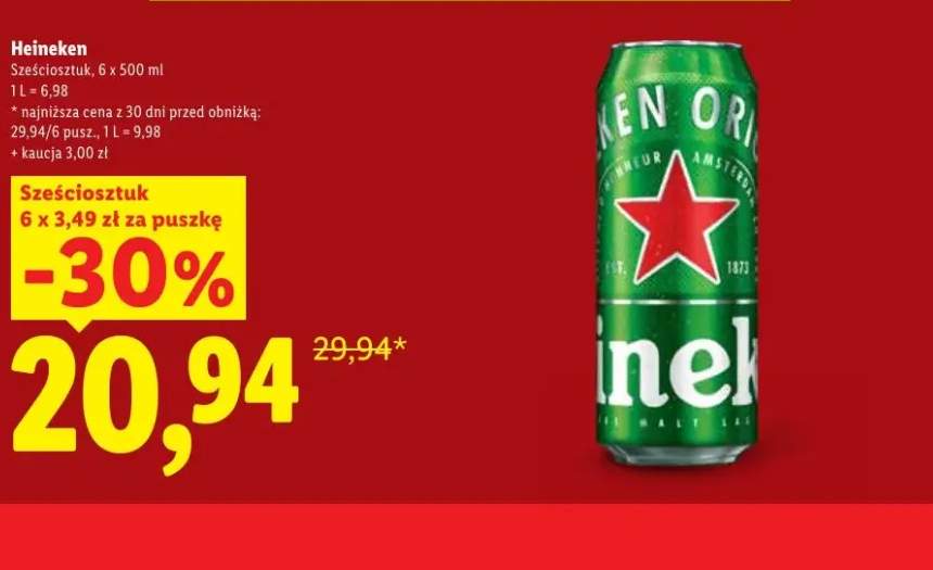 Piwo Heineken Original 6-pak 500 ml