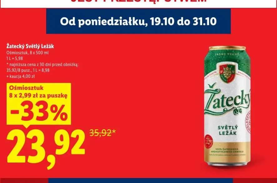 Piwo Žatecký Světlý Ležák 8-pak 500 ml