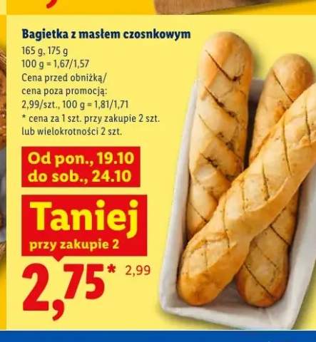 Bagietka z masłem czosnkowym Piekarnia Lidla