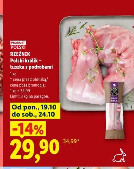 Polski królik - tuszka z podrobami Rzeźnik