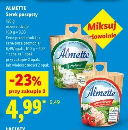 Serek puszysty z pomidorami Almette +1 wariant