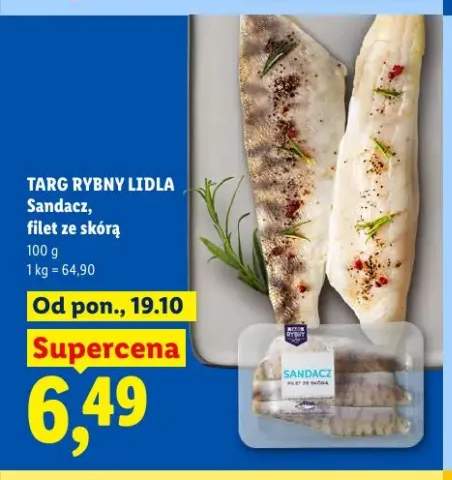 Sandacz filet ze skórą Targ Rybny Lidla