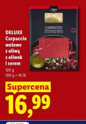 Carpaccio wołowe z oliwą z oliwek i serem Deluxe