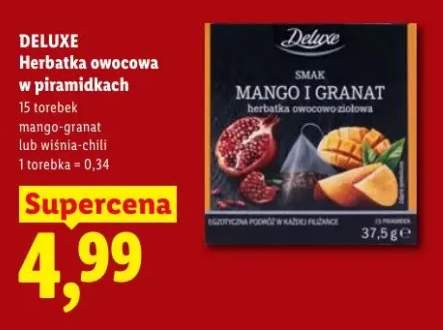 Herbatka owocowa w piramidkach Deluxe mango-granat +1 wariant
