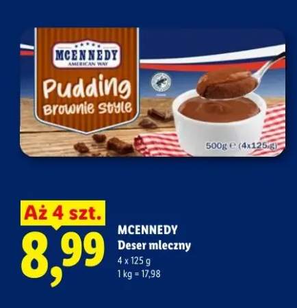 Deser mleczny McEnnedy Pudding Brownie style 4-pak